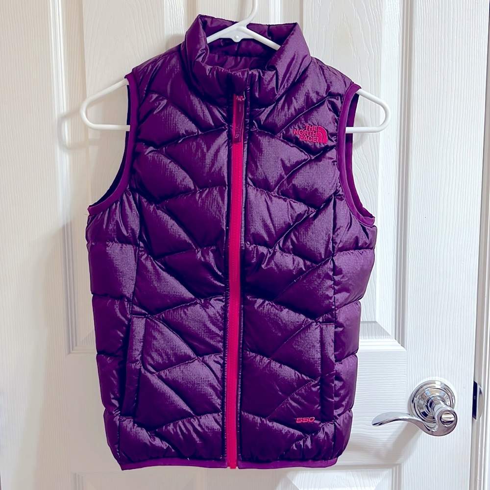 The North Face purple down vest 10/12 yo
